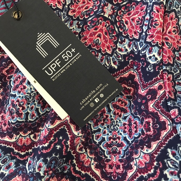CABANA LIFE Carolina UPF 50 Tunic Cover-up Dress S - Picture 7 of 10